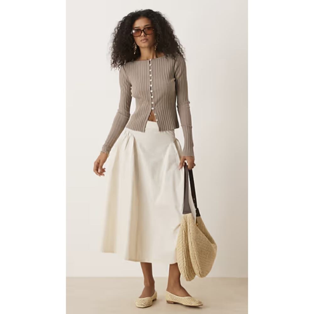 Free People Cream/Beige Midi Skirt